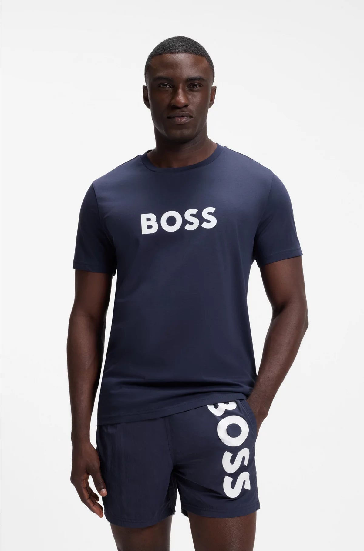COTTON-JERSEY BEACH T-SHIRT WITH LOGO PRINT