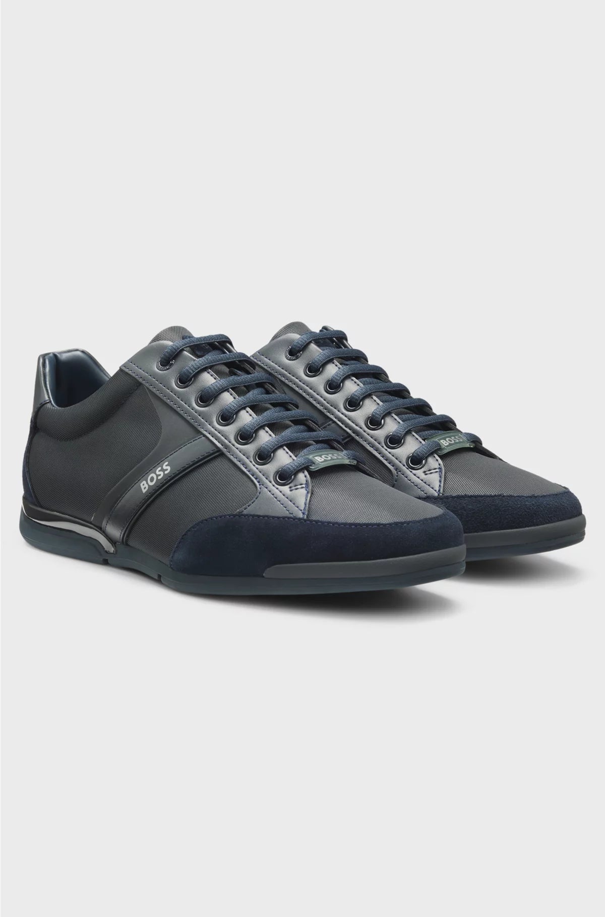 MIXED-MATERIAL TRAINERS WITH SUEDE AND FAUX LEATHER