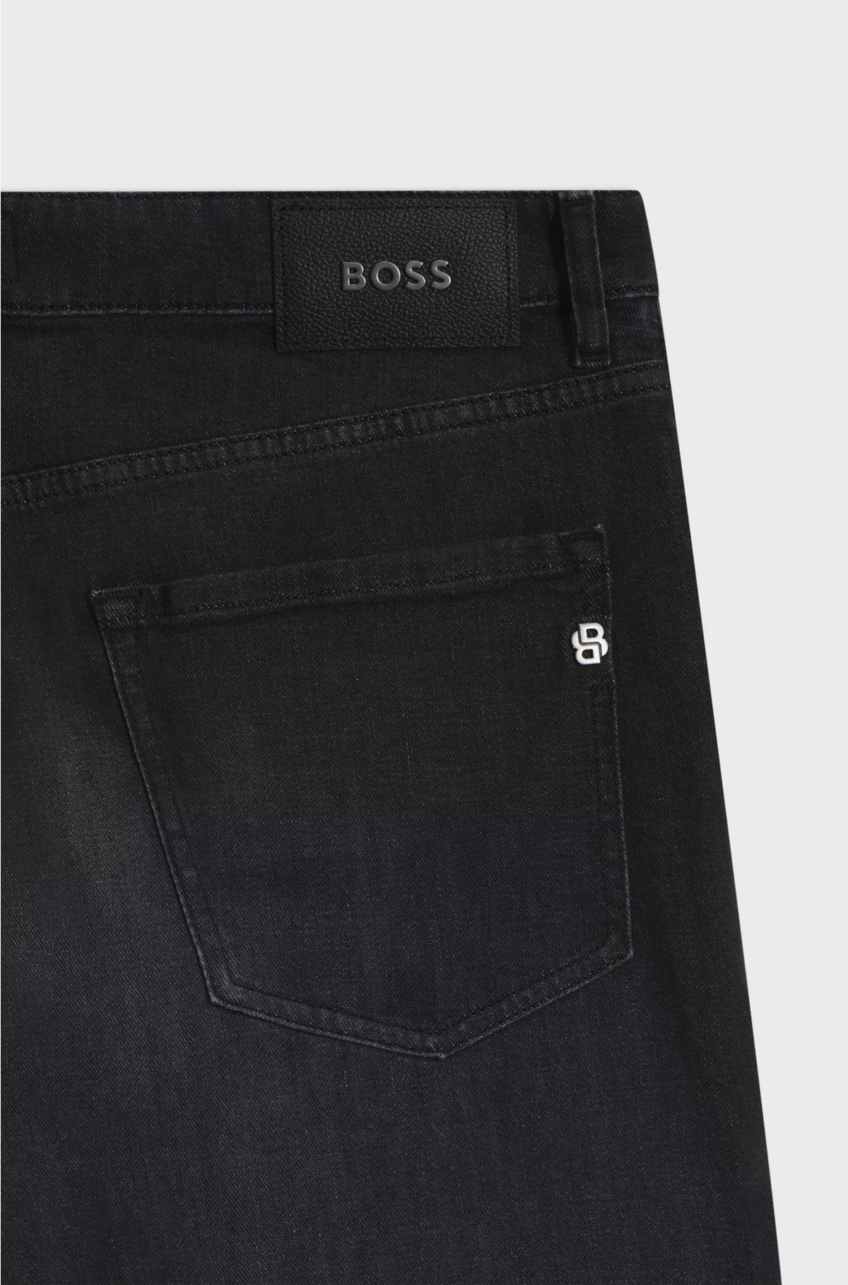 MAINE REGULAR-FIT JEANS IN SUPER-SOFT BLACK ITALIAN DENIM