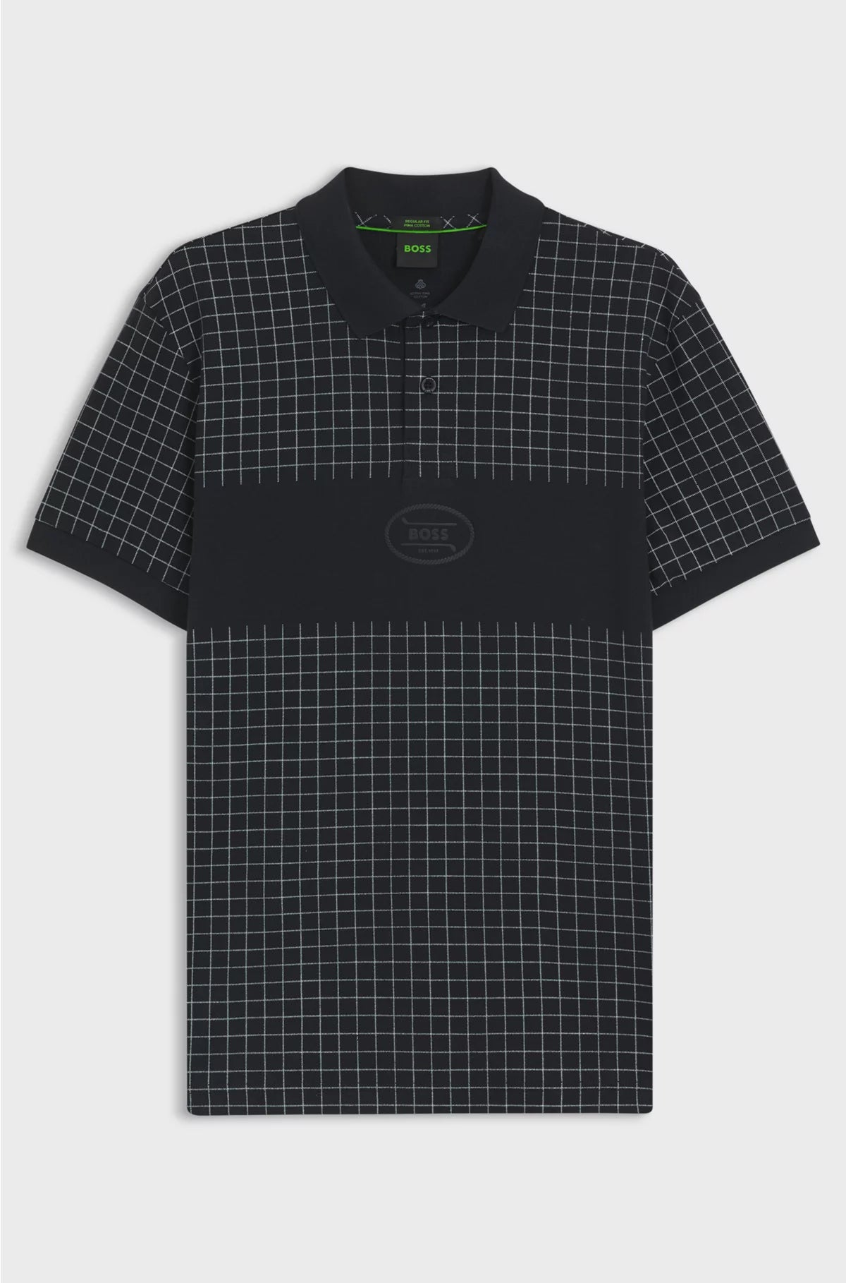 REGULAR-FIT POLO SHIRT IN LIGHTWEIGHT CHECKED PIMA COTTON