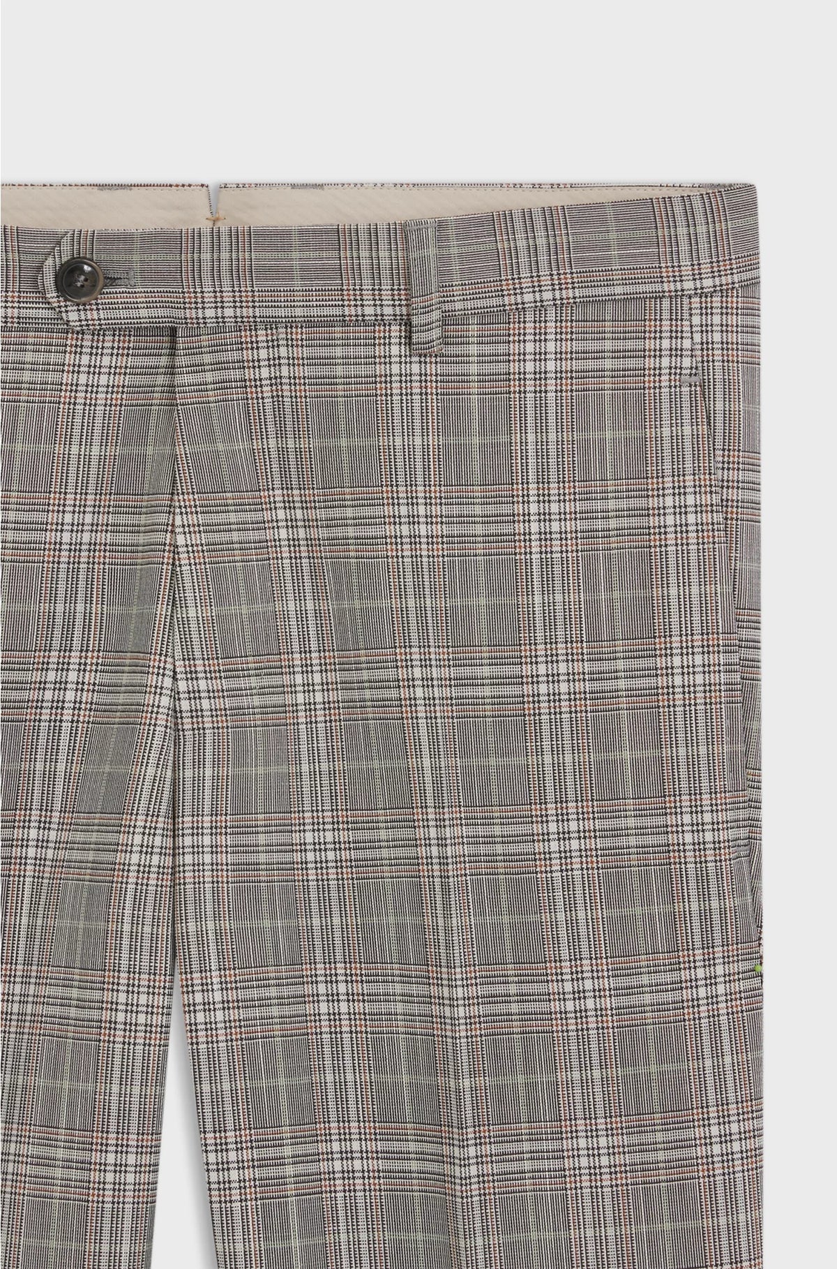 TAPERED-FIT TROUSERS IN CHECKED VIRGIN WOOL AND SILK