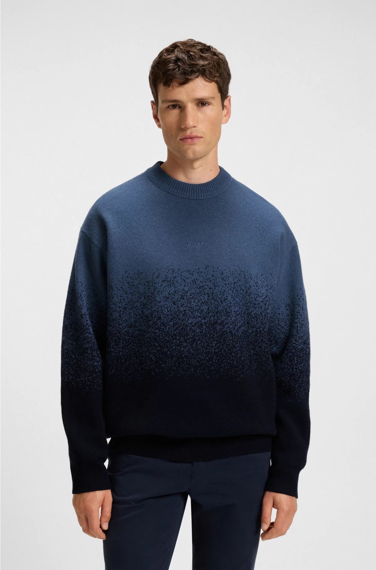 WOOL-BLEND SWEATER WITH DEGRADE PATTERN
