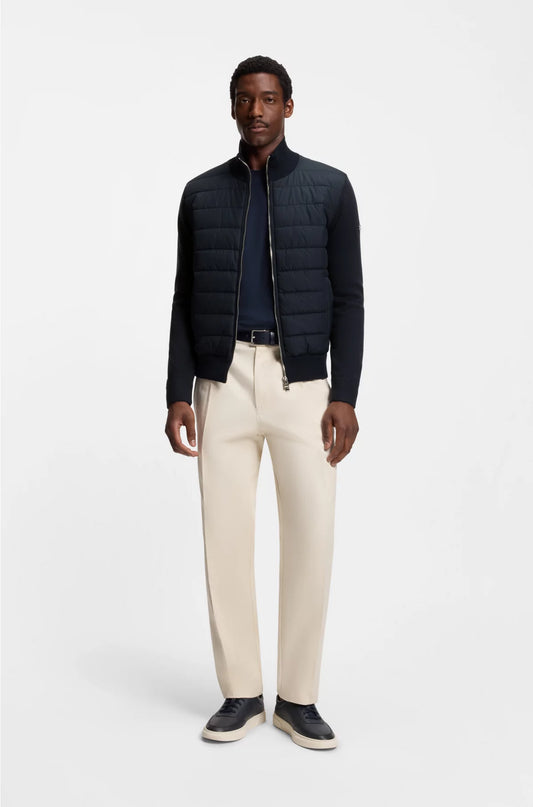 MIXED-MATERIAL JACKET WITH PADDED FRONT