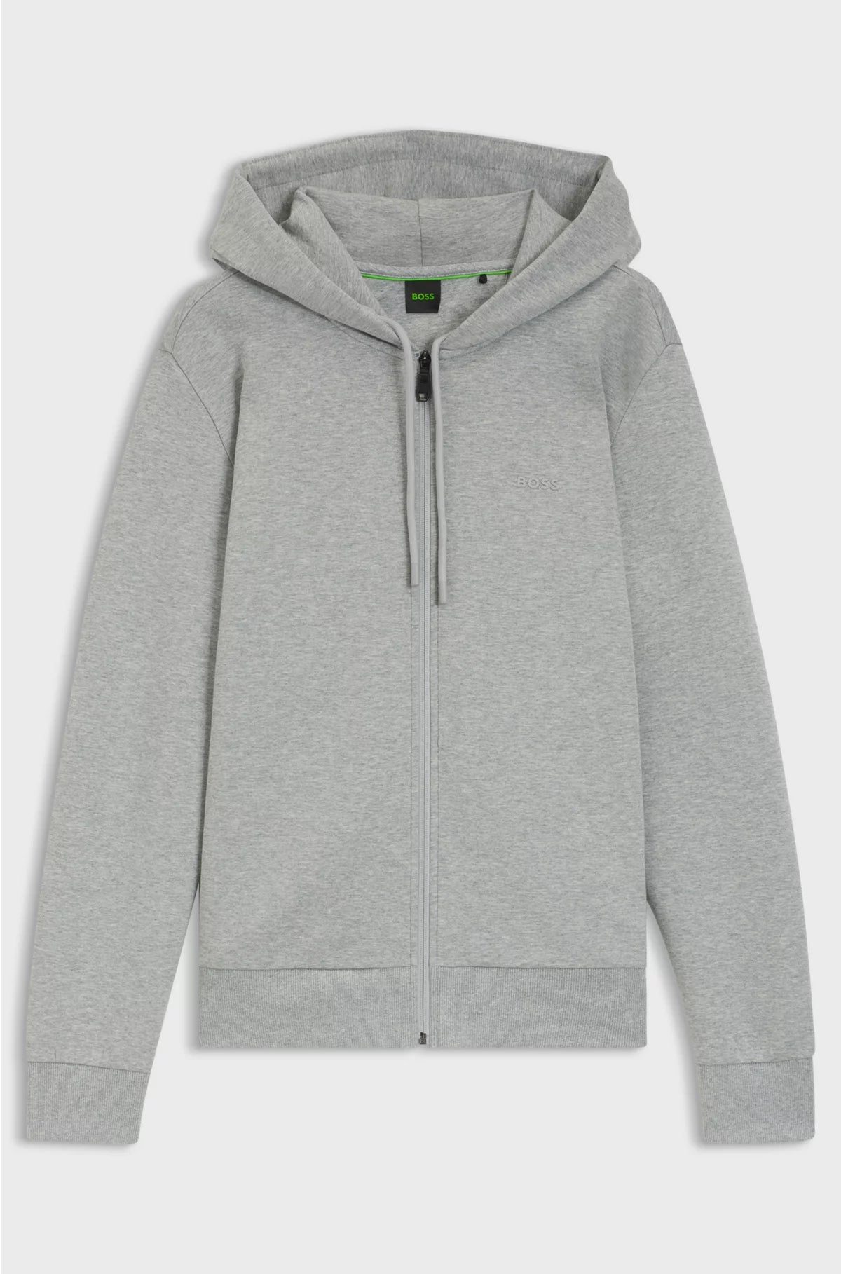 ZIP-UP HOODIE IN STRETCH COTTON WITH LOGO DETAIL