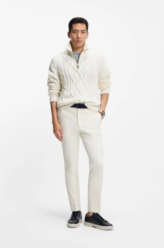 ZIP-NECK SWEATER IN VIRGIN WOOL AND CASHMERE