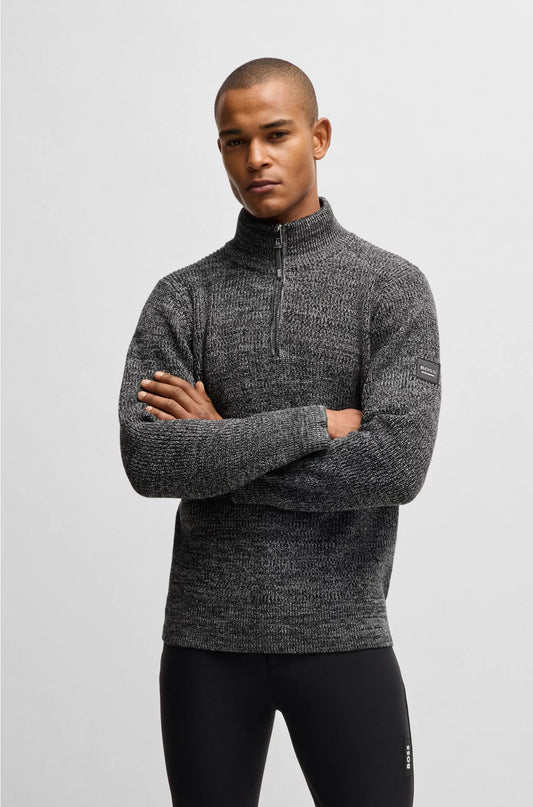 EQUESTRIAN MELANGE TROYER SWEATER