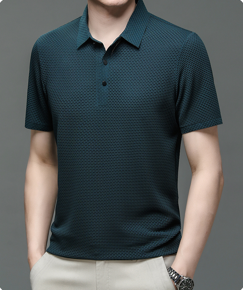 Men’s Ice Silk Polo Shirt – Breathable Summer Smart Casual Tee
