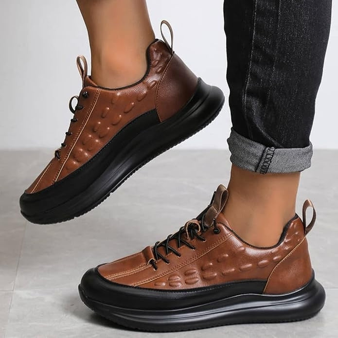 Men’s Casual Cowhide Leather Air Cushion Shoes – Comfortable Everyday Walking Sneakers