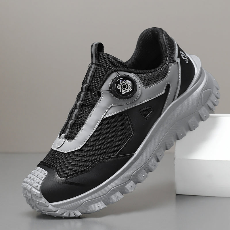 HOT SALE!Men's Work Hiking Shoes, Waterproof Safety Outdoor Boots with Wide Toe, Arch Support, Shock-Absorbing Sole, Puncture & Smash Resistant