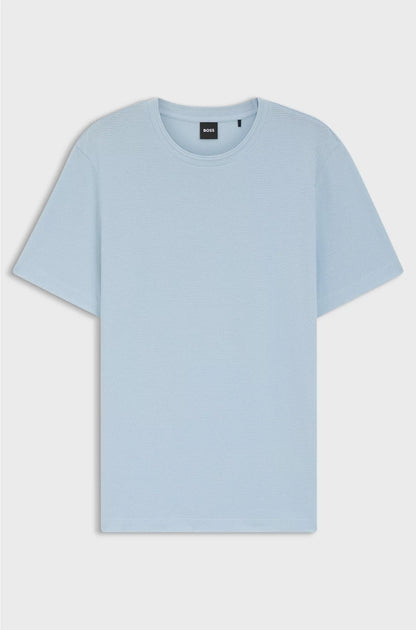 COTTON-BLEND T-SHIRT WITH BUBBLE-JACQUARD STRUCTURE