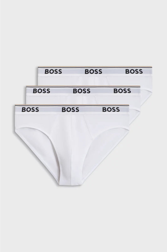 THREE-PACK OF STRETCH-COTTON BRIEFS WITH LOGO WAISTBANDS