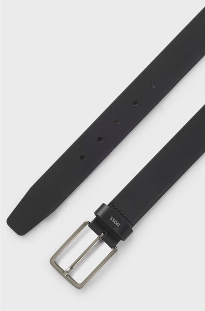 LEATHER BELT WITH LOGO-LETTERING KEEPER
