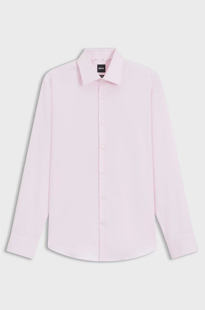 REGULAR-FIT SHIRT IN EASY-IRON STRUCTURED STRETCH COTTON