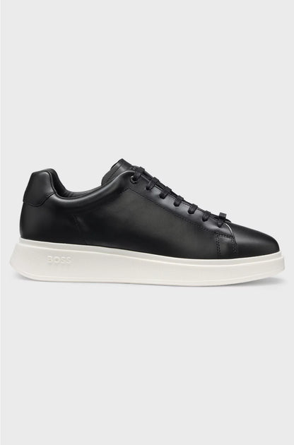 LEATHER TRAINERS WITH RUBBER OUTSOLE
