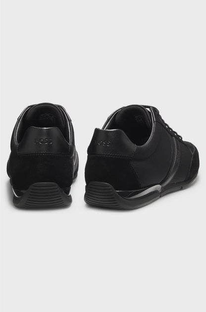 MIXED-MATERIAL TRAINERS WITH SUEDE AND FAUX LEATHER