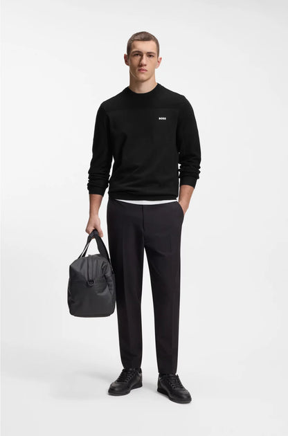BRANDED CREW-NECK SWEATER IN DRY-FLEX FABRIC