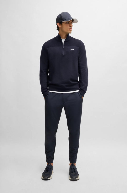BRANDED ZIP-NECK SWEATER IN DRY-FLEX FABRIC