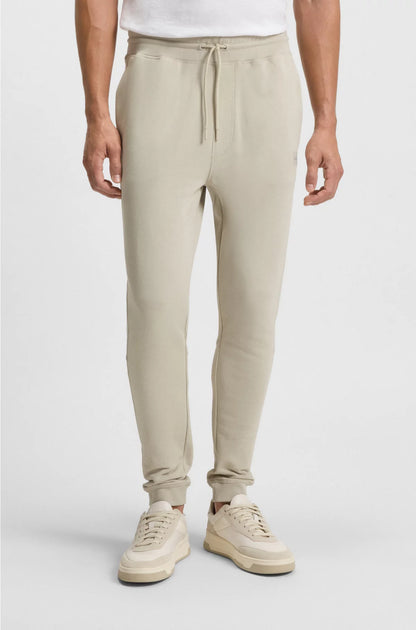 COTTON-TERRY TRACKSUIT BOTTOMS WITH LOGO PATCH