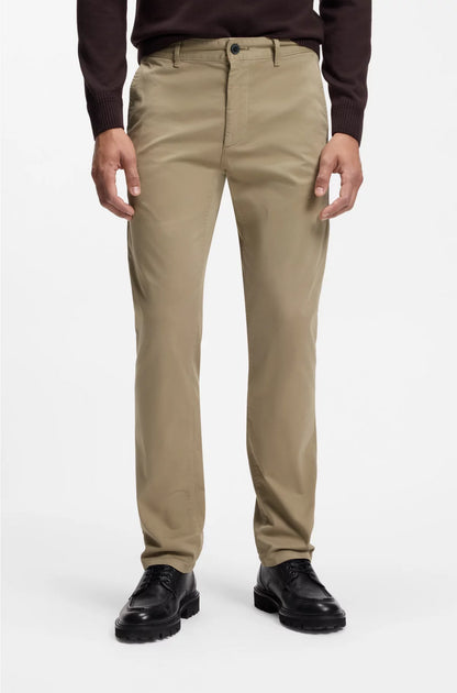 SLIM-FIT TROUSERS IN STRETCH-COTTON SATIN