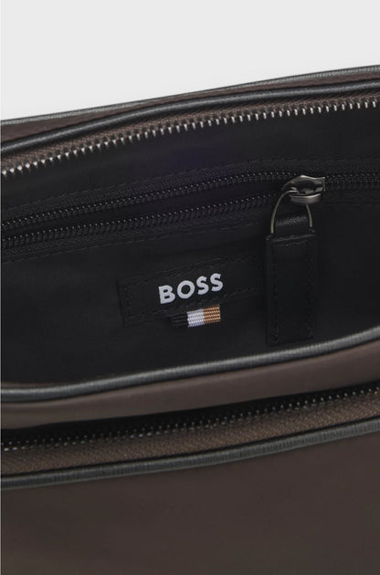 TWILL CROSSBODY BAG WITH DOUBLE B MONOGRAM