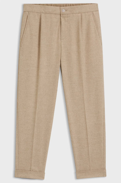 TAPERED-FIT TROUSERS IN STRETCH FLANNEL