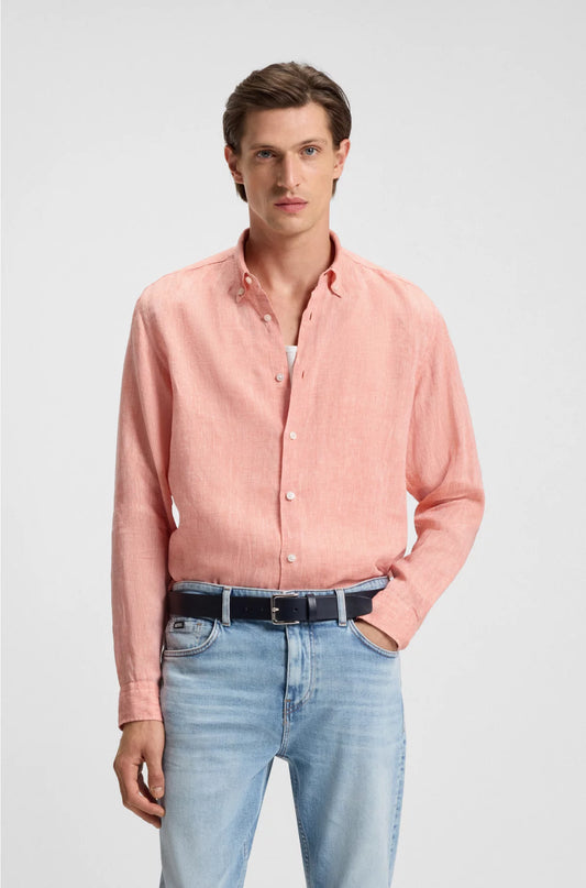 REGULAR-FIT BUTTON-DOWN SHIRT IN LINEN