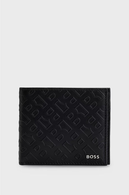 MONOGRAM-EMBOSSED LEATHER WALLET AND CARD HOLDER GIFT SET