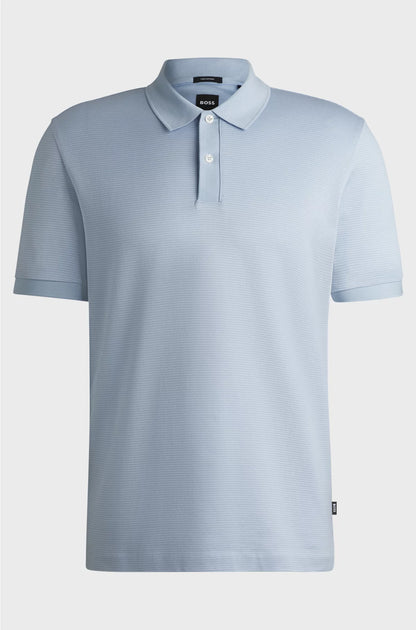MERCERISED-COTTON POLO SHIRT WITH MICRO PATTERN