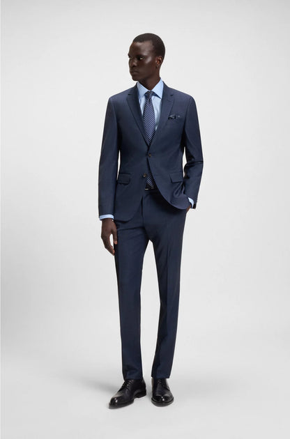 SLIM-FIT SUIT IN AMICRO-PATTERNED WOOL BLEND