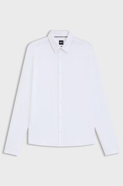 SLIM-FIT SHIRT IN STRUCTURED PERFORMANCE-STRETCH FABRIC
