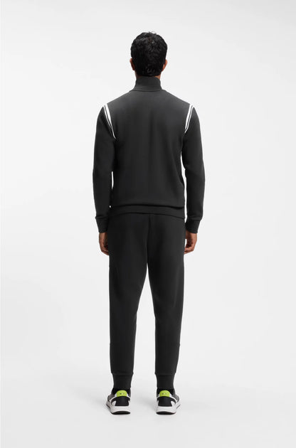 STRETCH-COTTON REGULAR-FIT TRACKSUIT SET WITH STRIPE INSERTS