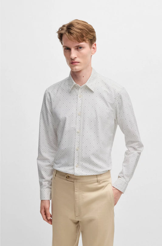 SLIM-FIT SHIRT IN PRINTED OXFORD COTTON