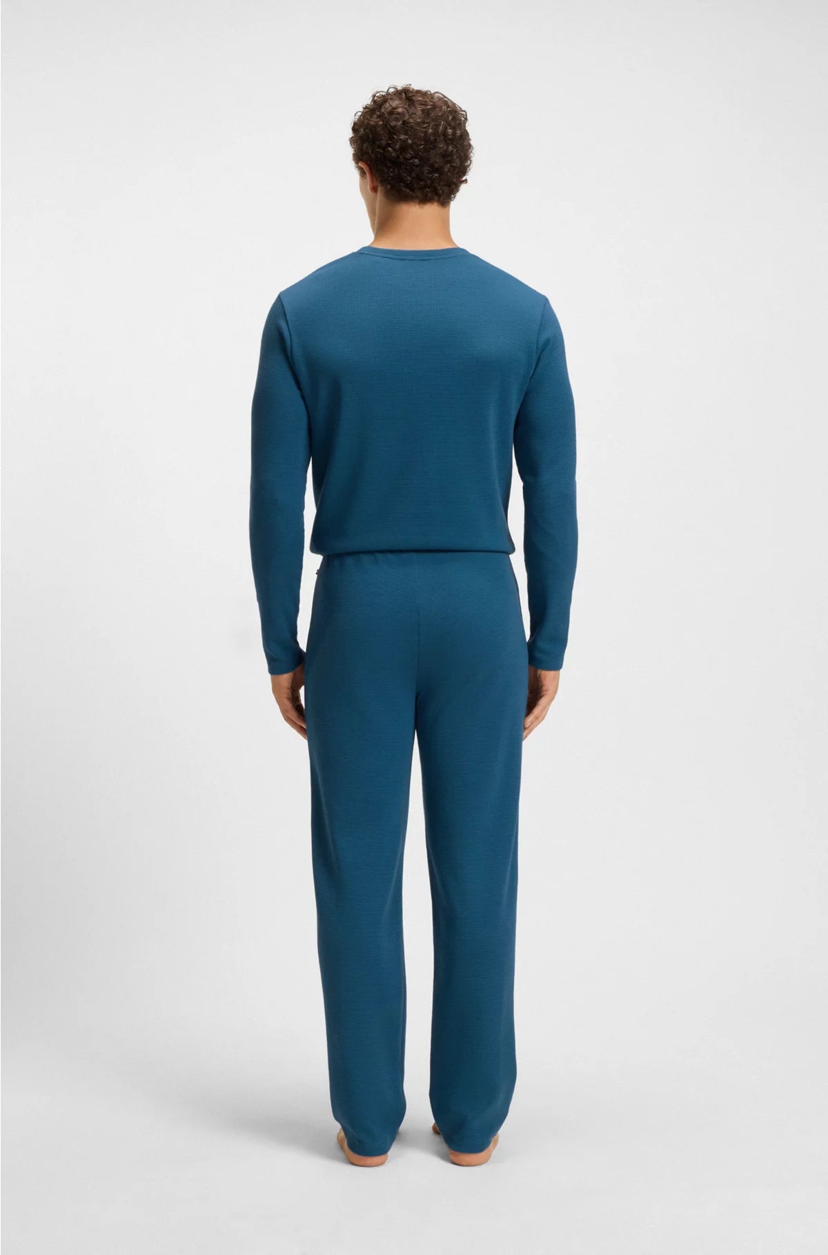 COTTON-BLEND PYJAMA BOTTOMS WITH EMBROIDERED LOGO