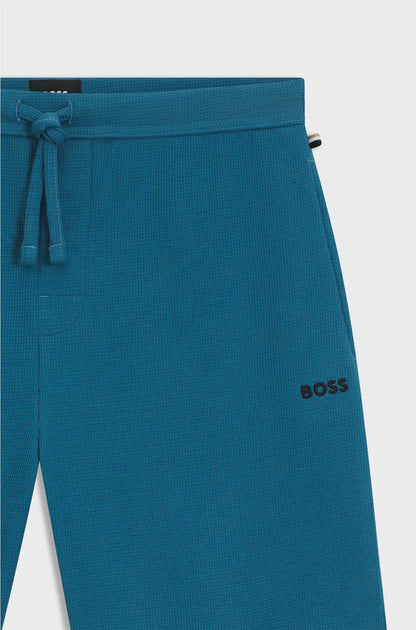 COTTON-BLEND PYJAMA SHORTS WITH EMBROIDERED LOGO