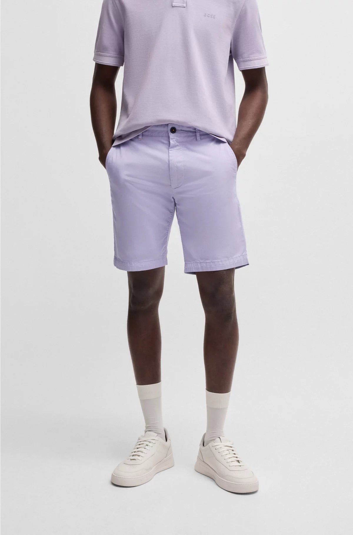 SLIM-FIT SHORTS IN STRETCH-COTTON TWILL