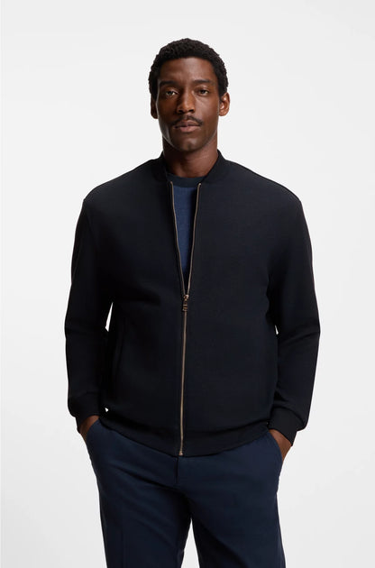 ZIP-UP SWEATSHIRT IN COTTON-LINEN PIQUE