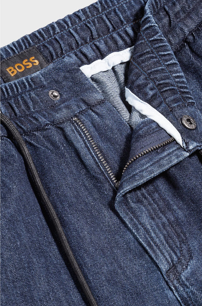 RELAXED-FIT SHORTS IN DARK-BLUE DENIM