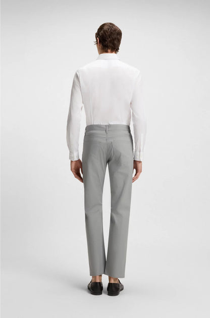 SLIM-FIT TROUSERS IN COTTON, SILK AND STRETCH