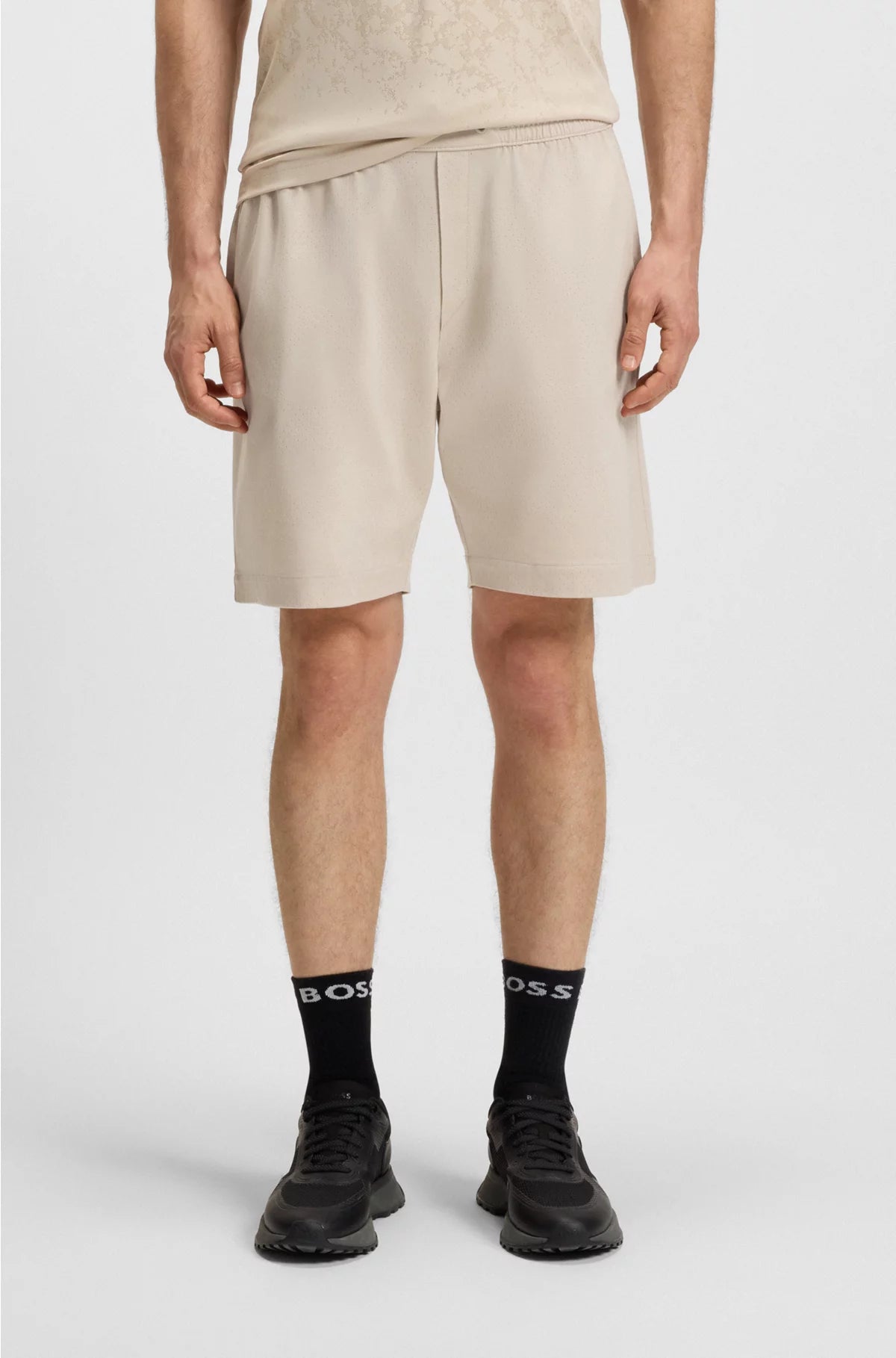 COTTON-JERSEY SHORTS WITH MESH STRUCTURE