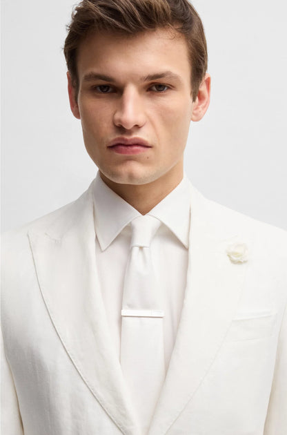SLIM-FIT BLAZER IN LINEN CANVAS
