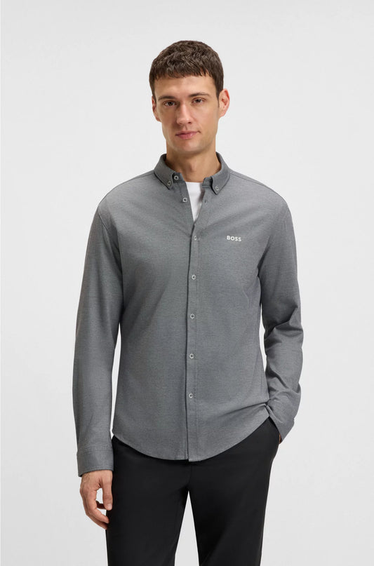 REGULAR-FIT SHIRT IN CREASE-RESISTANT COTTON JERSEY