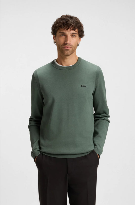 COTTON SWEATER WITH CONTRAST DETAILS