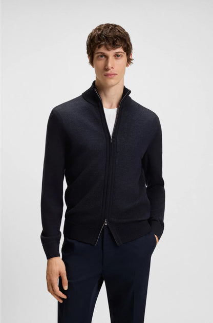 ZIP-UP CARDIGAN IN VIRGIN WOOL