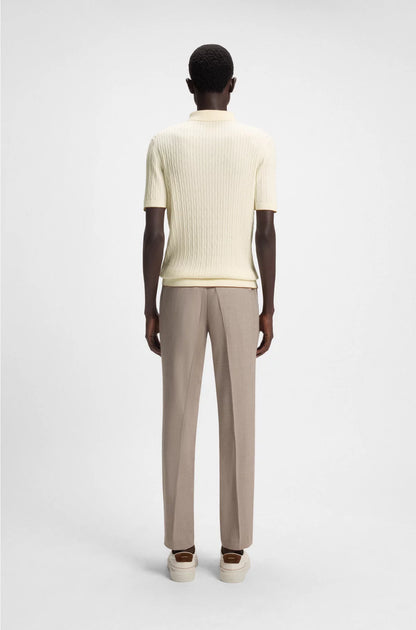 CABLE-KNIT POLO IN SILK AND COTTON