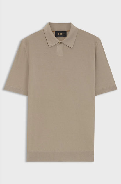 KNIT POLO IN MERINO WOOL WITH NATURAL STRETCH