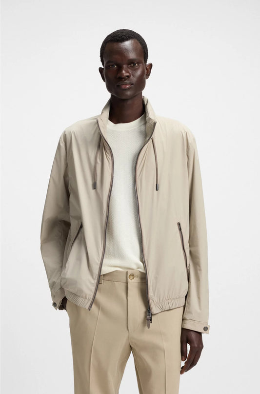 WATER-REPELLENT WINDBREAKER WITH PACKABLE HOOD
