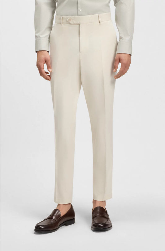 MACHINE-WASHABLE TAPERED-FIT TROUSERS IN STRETCH FABRIC
