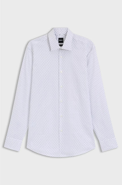 SLIM-FIT SHIRT IN PRINTED OXFORD STRETCH COTTON