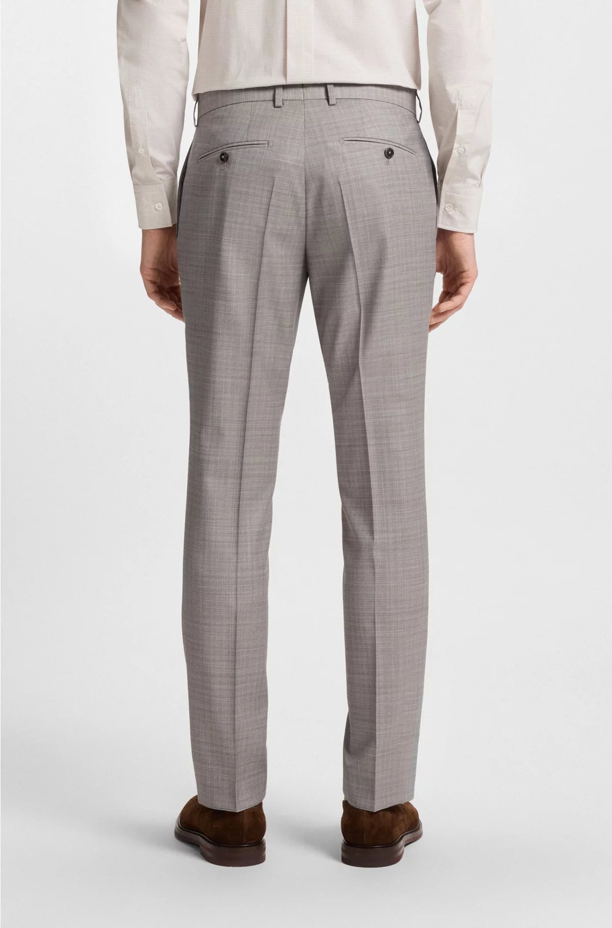 REGULAR-FIT SUIT IN CHECKED VIRGIN WOOL