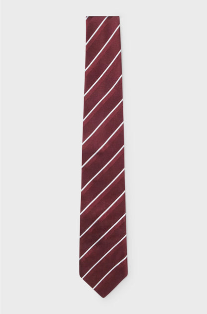 SILK TIE WITH DIAGONAL STRIPES